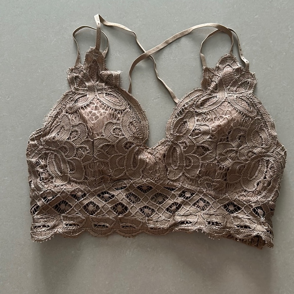 Light brown lace bralette